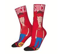 Shop-UP! Bèavìs and Butthead Red Work S**ks At Work Socks Cartoon Cult Series
