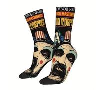 Shop-UP! Captain Spaulding 1000 Corps Horror Slash Movie Movie Unisex Printed Socks, Black, 42 Tall