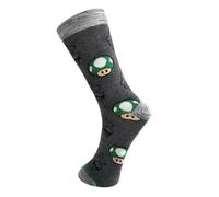 Shop-UP! Super Mario Bros Unisex Game Socks, Choose Model, Grey Mushroom, 43