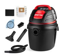 Shop-Vac Wet Dry Portable Utility Vacuum, 2.5 Gallon 1.25 Inch Diameter x 6 Foot Hoses, 12 Ft Cord Length, Wall Mounted, Including Filters, Red