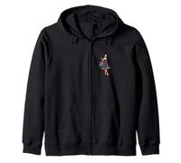 Shop with Confidence Retro Pin Up Illustration Art Zip Hoodie