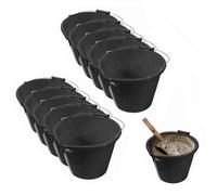 Shop4allsorts 10X Plastic Builders Bucket With Handle Large 3 Gallon Mixing Car Cleaning Bucket