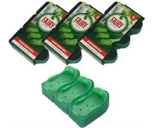 Shop4allsorts 12 Fairy Dish Brush Refill Pads - Replacement Washing Up Liquid Soap Heads - Non Scratch Curved Heads - For Pots Pans Dishes & Dinnerware.