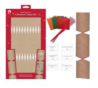 Shop4allsorts 6 DIY Kraft Christmas Crackers kit - Customise Make and Fill Your own Xmas Crackers - Christmas Crafts - Makes 12 inch Crackers - Plain Kraft Brown Design - Christmas Dinner Party.