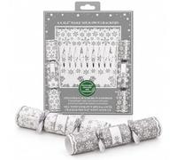 Shop4allsorts 6 Make Your Own Christmas Cracker Kit - Fill Your Own Cracker - Silver & White Snowflake Design 13.5 Inch Table Decoration - DIY Cracker Kit Novelty Hats, Mottos, name tag.