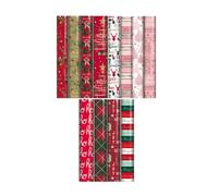 Shop4allsorts 8 Rolls Christmas Gift Wrapping Paper Assorted Traditional Contemp Blush Mix
