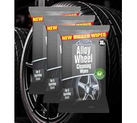 Shop4allsorts Alloy wheel cleaner wipes large car alloy cleaning wipe for cleaning dirt brake dust remover for a sparkling clean finish 3 packs of 30 wipes.
