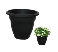 Shop4allsorts Black 30cm small round bell plant pot - plastic plant pot - small indoor and outdoor garden planter - traditional bell shape pot.