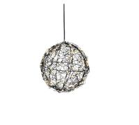 Shop4allsorts Black Wire Christmas Ball Light - Warm White Micro LED Christmas Light Ball - Small Globe Light - 15cm Metal Frame Ball-Light - 60 Micro LEDs.