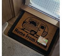 Shop4allsorts Caravan Doormat Home From Home Novelty Compact Mat Natural Coir PVC Backed Entrance Mat 36cm x 50cm