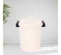 Shop4allsorts Cream Clip Top Storage Bin 25L Medium Waste Paper Bin Toy Storage Pet Food Tub