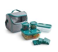 Shop4allsorts Insulated Lunch Cool Bag Set Complete with Accessories - Zip Up Lunch Bag, Sandwich Box, Snack Pots with Lids & Ice Blocks - Lunch Tota Bag for Work, School, Picnic Cool Bag