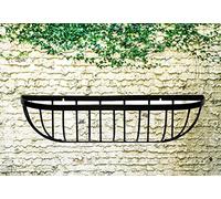Shop4allsorts Large Black Wrought Iron Wall Trough Planter - 30 Inch Length - Indoor/Outdoor Use