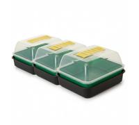 Shop4allsorts Set Of 3 Small Windowsill Propagator Set - Reusable Seed Tray With Lid - Mini Propagator Seed Tray, Gravel Tray & Clear Vented Cover - Germination Tray Set - 21cm.
