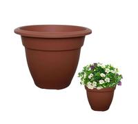 Shop4allsorts Terracotta Colour 20cm small round bell plant pot - plastic plant pot - small indoor and outdoor garden planter - traditional bell shape pot.