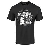 shop4ever Angela Davis Inspirational Quote T-Shirt, Black, XL