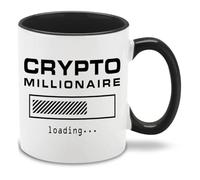 shop4ever Crypto Millionaire Loading Ceramic Coffee Mug Cup Funny Digital Currency Design 11 oz Black Handle Bitcoin Cryptocurrency Gift for Traders Investors Crypto Lovers