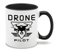 shop4ever Drone Pilot Ceramic Coffee Mug Tea Cup Funny Tech Guru Gift 11 oz. (Black Handle)