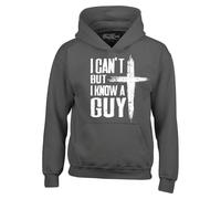 shop4ever I Can't but I Know a Guy Jesus Religious Hoodie Sweatshirts, Charcoal, M