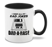 shop4ever I Keep All My Jokes in the Dad-A Base Novelty Ceramic Coffee Mug Tea Cup 11 oz. Funny Father's Day Gift (Black Handle)
