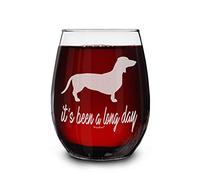 shop4ever It's Been A Long Day Dachshund Doxie Laser Engraved Stemless Wine Glass 15 oz. Funny Wiener Dog Gift