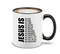 Shop4Ever Jesus is My Everything Religious Ceramic Coffee Mug Tea Cup (Black Handle)