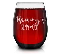 shop4ever Mommy's Sippy Cup Engraved Stemless Wine Glass 15 oz. Funny New Mom Gift