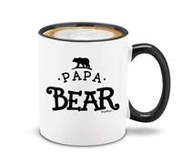 shop4ever Papa Bear Ceramic Coffee Mug Tea Cup Papa Bear Design Black Handle 11 oz Funny Dad Mug Gift for Father’s Day New Dad Birthday Christmas from Kids Wife Family