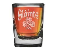 shop4ever Slainte Irish Cheers Toast Engraved Heavy Base Prism Shot Glasses 2 oz.