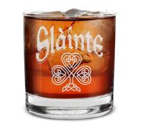 shop4ever Slainte Irish Cheers Toast Engraved Whiskey Glass 11 oz. Gift for Him Her