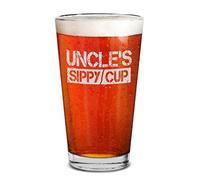 Shop4Ever Uncle's Sippy Cup Laser Engraved Beer Pint Glass