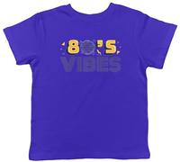 Shopagift 80's Vibes Kids T-Shirt 1980 Pop Rock Hip Hop Music Metal Punk Childrens Tee Boys Girls Blue
