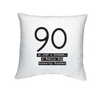 Shopagift 90th Birthday Cushion Cover Ninety 90 Big Grown Up Number Bedroom Lounge Accessory - 40cm x 40cm