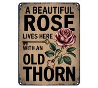 Shopagift A Beautiful Rose Old Thorn Metal Poster Wall Tin Sign Man Cave Shed Bar Bedroom Home Kitchen - A3