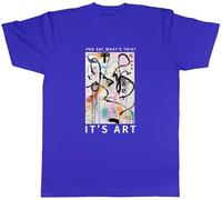 Shopagift Abstract Art It's Art Funny You Say What's This Mens T-Shirt Tee Blue