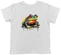 Shopagift Abstract Frog Kids T-Shirt Grafitti Nature Wildlife Animal Childrens Tee Gift White