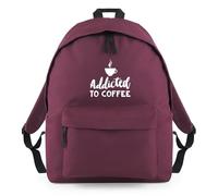 Shopagift Addicted to Coffee Caffeine Funny Backpack Rucksack 18 Litres Capacity - 42cm x 31cm x 21cm