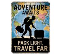 Shopagift Adventure Awaits Travel Far Metal Poster Wall Tin Sign Man Cave Shed Bar Bedroom Home Kitchen - A4