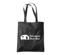 Shopagift Adventures Start Here Caravan Motor Home Camper Tote Shopping Beach Bag 10 Litres Capacity - 42cm x 38cm