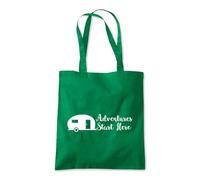 Shopagift Adventures Start Here Caravan Motor Home Camper Tote Shopping Beach Bag 10 Litres Capacity - 42cm x 38cm