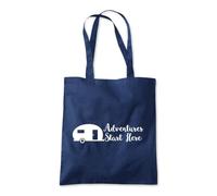 Shopagift Adventures Start Here Caravan Motor Home Camper Tote Shopping Beach Bag 10 Litres Capacity - 42cm x 38cm