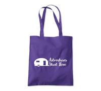 Shopagift Adventures Start Here Caravan Motor Home Camper Tote Shopping Beach Bag 10 Litres Capacity - 42cm x 38cm