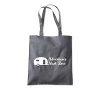 Shopagift Adventures Start Here Caravan Motor Home Camper Tote Shopping Beach Bag 10 Litres Capacity - 42cm x 38cm