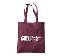 Shopagift Adventures Start Here Caravan Motor Home Camper Tote Shopping Beach Bag 10 Litres Capacity - 42cm x 38cm