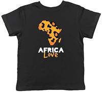 Shopagift Africa Love Kids T-Shirt Leopard Spots Map Childrens Tee Gift