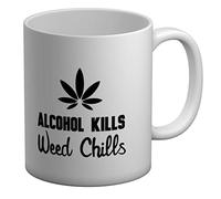Shopagift Alcohol Kills Weed Chills White 11oz Large Mug Cup