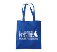 Shopagift All I Care About are Penguins and 4 People Tote Shopping Beach Bag 10 Litres Capacity - 42cm x 38cm