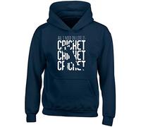 Shopagift All I Need in Life is Cricket Childrens Kids Hooded Top Hoodie Cricket Lover Jumper Hoody Gifts for Boys Girls Navy Blue