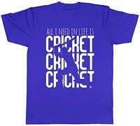 Shopagift All I Need in Life is Cricket Unisex T-Shirt Blue