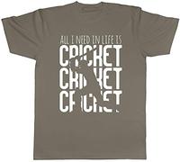 Shopagift All I Need in Life is Cricket Unisex T-Shirt Grey
